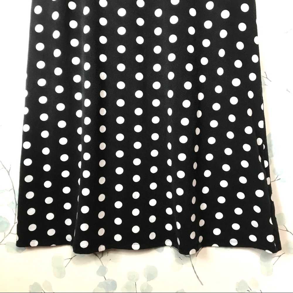 Liz Claiborne Womens Black & White Classic Polka Dot Sleeveless Maxi Tank Dress - Picture 4 of 10